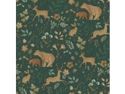 Zelená dětská vliesová tapeta se zvířátky, 139587, To the Moon and Back, Esta Home