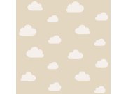 Béžová vliesová tapeta na zeď, mráčky, 139559, To the Moon and Back, Esta Home