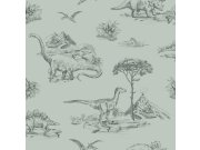 Zelená dětská vliesová tapeta s dinosaury 139556, To the Moon and Back, Esta Home Tapety Yara - Esta Home