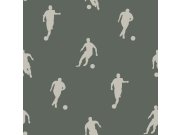 Tmavě zelená vliesová tapeta s fotbalisty, 139507, To the Moon and Back, Esta Home