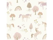 Dětská vliesová tapeta na zeď, duhy a jednorožci, 139503, To the Moon and Back, Esta Home