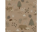 Hnědá dětská vliesová tapeta se zvířátky, 139410, To the Moon and Back, Esta Home