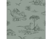 Zelená dětská vliesová tapeta s dinosaury 139358, To the Moon and Back, Esta Home Tapety Yara - Esta Home