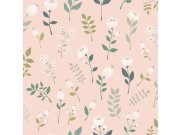 Růžová květinová vliesová tapeta na zeď, 139340, To the Moon and Back, Esta Home