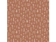 Hnědá vliesová tapeta s květinami a listy, 139325, To the Moon and Back, Esta Home