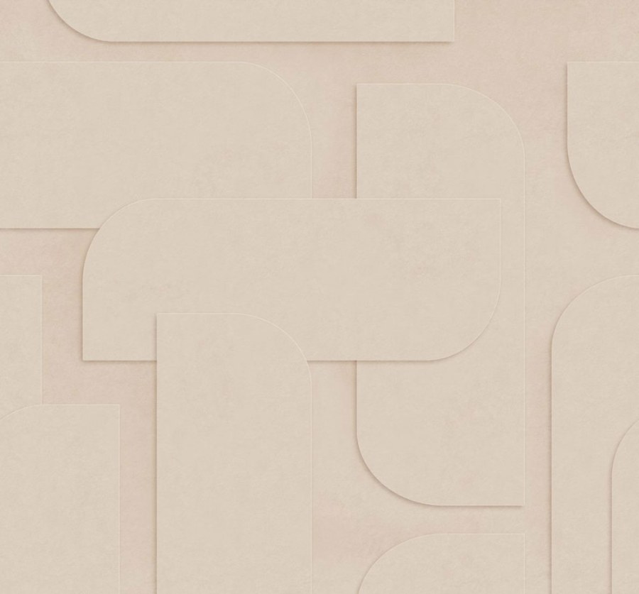 3D Geometrická vliesová fototapeta na zeď, béžová, 159379, Bloom, Esta Home - Vliesové tapety