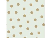 Mentolová vliesová tapeta se zlatými puntíky 139243, Forest Friends, Esta
