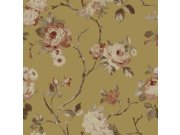 Květinová vliesová tapeta na zeď, zlatá, 139762, Bloom, Esta Home