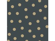 Šedomodrá vliesová tapeta se zlatými puntíky 139246, Forest Friends, Esta