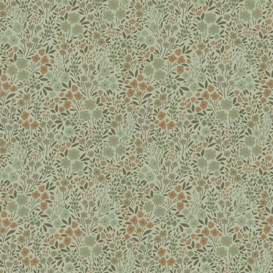 Květinová vliesová tapeta na zeď, zelená, 139699, Bloom, Esta Home - Vliesové tapety