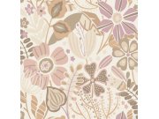 Květinová vliesová tapeta na zeď, béžová, 139675, Bloom, Esta Home