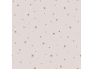 Starorůžová vliesová tapeta se zlatými hvězdičkami 139260, Forest Friends, Esta