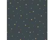 Šedomodrá vliesová tapeta se zlatými hvězdičkami 139261, Forest Friends, Esta