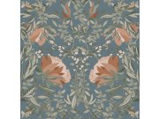 Květinová vliesová tapeta na zeď, modrá, 139643, Bloom, Esta Home