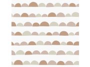 Vliesová tapeta bílá, barevné polokoule 139266, Forest Friends, Esta