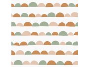 Vliesová tapeta bílá, barevné polokoule 139267, Forest Friends, Esta