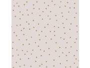 Starorůžová vliesová tapeta na zeď, zlaté puntíky 139274, Forest Friends, Esta