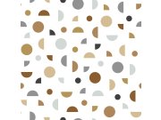 Vliesová tapeta bílá, barevné geometrické tvary 139278, Forest Friends, Esta