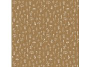 Tmavě okrová vliesová tapeta na zeď, rostliny, květiny 139281, Forest Friends, Esta