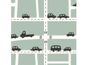 Zelená vliesová tapeta pro kluky Auta, silnice 139283, Forest Friends, Esta