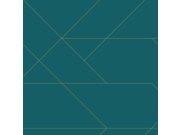 Geometrická vliesová tapeta na zeď, tyrkysová, 139454, Bloom, Esta Home