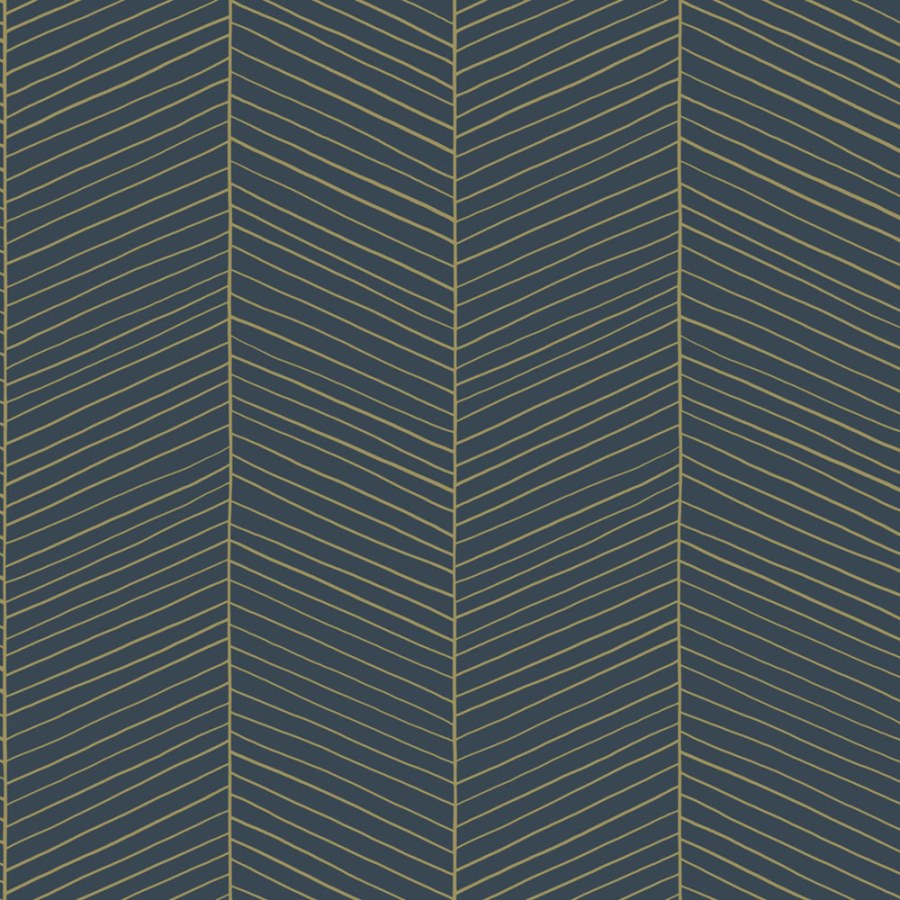 Geometrická vliesová tapeta na zeď, modro-zlatá, 139452, Bloom, Esta Home - Vliesové tapety