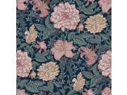 Květinová vliesová tapeta na zeď, modrá, 139382, Bloom, Esta Home