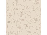 Tapety Yara Tapety dle materiálu Vliesové tapety - Grafická vliesová tapeta na zeď, béžová, 139374, Bloom, Esta Home Grafická vliesová tapeta na zeď, béžová, 139374, Bloom, Esta Home