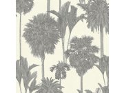 Černobílá vliesová tapeta na zeď Oáza, palmy 317326, Oasis, Eijffinger