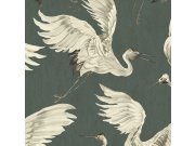 Zelená vliesová tapeta na zeď, letící ptáci 317355, Oasis, Eijffinger Tapety Yara - Eijffinger