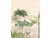 Vliesová obrazová tapeta Oáza, palmy, ptáci 317404, 212 x 280 cm, Oasis, Eijffinger