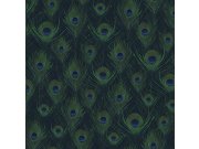 Modrá vliesová tapeta s pavími pery 347766, Luxury Skins, Origin