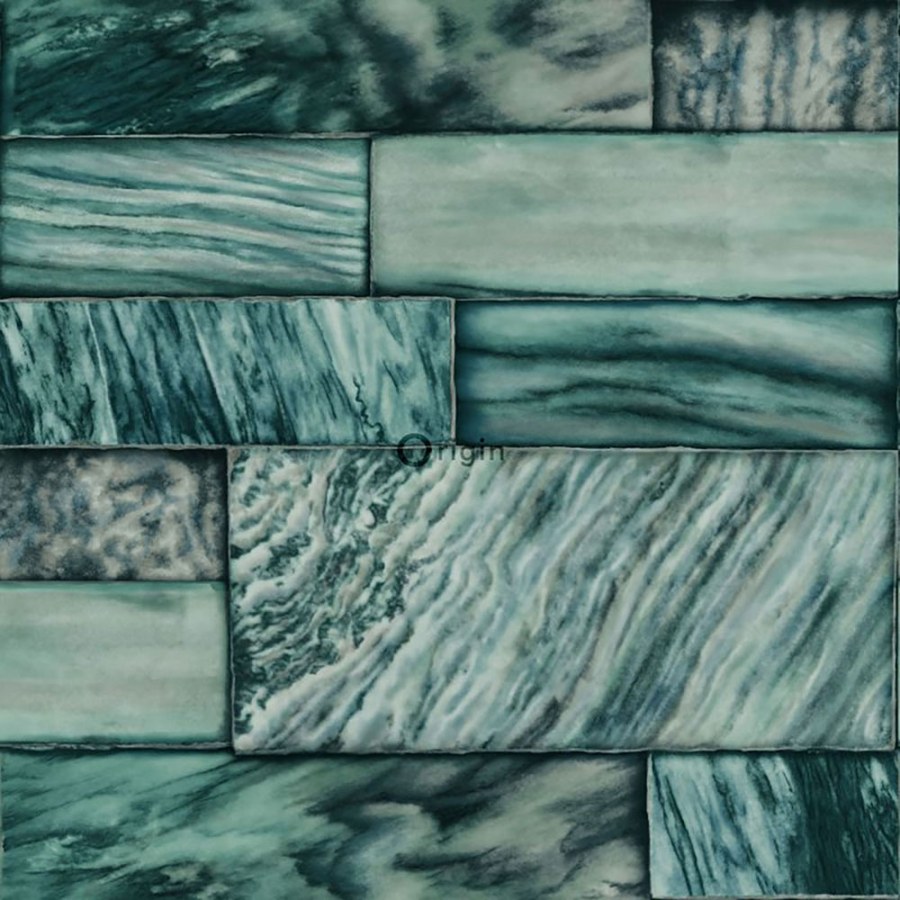 Vliesová tapeta na zeď, dekor zelený kamenný obklad 337252, Matières - Stone, Origin - Tapety na zeď