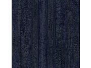 Tmavě modrá vliesová tapeta, imitace dřeva 347532, Matières - Wood, Origin