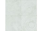 Světle tyrkysová vliesová tapeta, imitace dřeva s letokruhy 347545, Matières - Wood, Origin