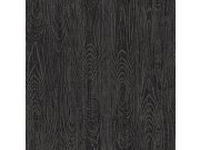 Černá pololesklá vliesová tapeta na zeď, imitace dřeva 347558, Matières - Wood, Origin