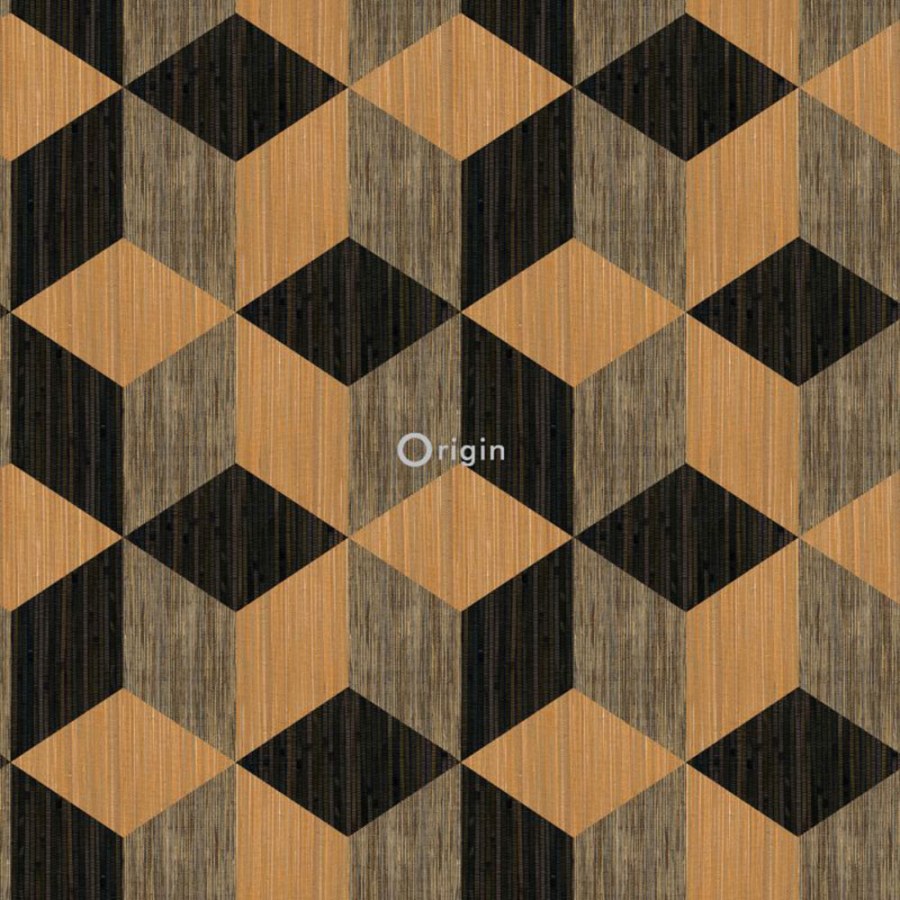 Geometrická vliesová tapeta, imitace rohože 357215, Matières - Wood, Origin - Vliesové tapety