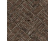 Vliesová tapeta hnědá, imitace kovových desek s nýty 337239, Matières - Metal, Origin