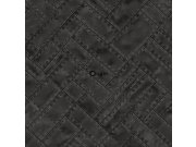 Černá vliesová tapeta, imitace kovových desek s nýty 337240, Matières - Metal, Origin