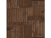 Hnědá metalická vliesová tapeta design vlnitý plech 347616, Matières - Metal, Origin