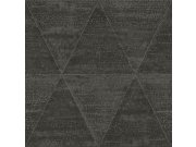 Šedočerná metalická vliesová tapeta, imitace kovových trojúhelníků 337605, Matières - Metal, Origin