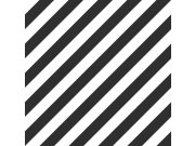 Vliesová tapeta na zeď, šikmé černé a bílé pruhy 139112, Black & White, Esta