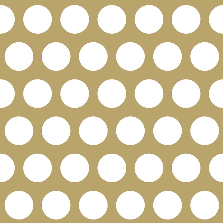 Zlatá vliesová tapeta s bílými puntíky 139116, Black & White, Esta - Tapety na zeď