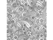 Černobílá vliesová tapeta na zeď květiny 139117, Black & White, Esta