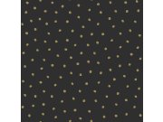 Černá vliesová tapeta se zlatými puntíky 139122, Black & White, Esta
