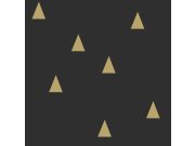 Černá vliesová tapeta se zlatými trojúhelníky 139123, Black & White, Esta