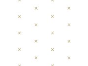 Bílá vliesová tapeta se zlatými křížky 139129, Black & White, Esta