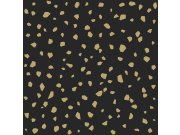 Černá vliesová tapeta, nepravidelné zlaté tvary 139134, Black & White, Esta