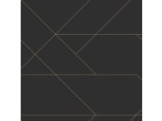 Černá vliesová tapeta se zlatými liniemi 139144, Black & White, Esta