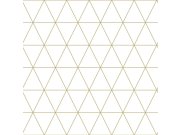 Bílozlatá vliesová tapeta s trojúhelníky 139147, Black & White, Esta